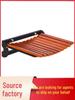 Wall-Mounted Non-Slip Solid Wood Shower Stool for Elderly
