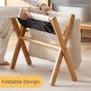 Cotton-filled Cushion Footstool Compact Design Folding Stool Foldable Footstool  Naps Rest