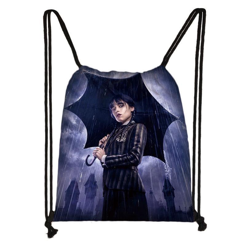 Mittwoch Die Addams Family Turnbeutel mit großer Kapazität Schultasche Reisetasche Kinder