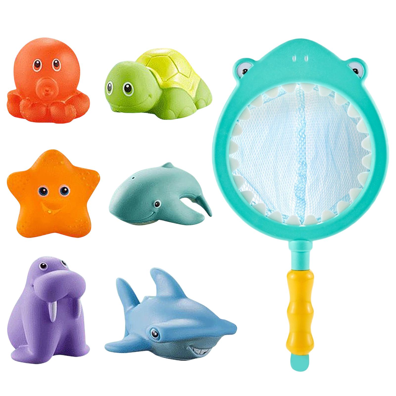 

Children Floating Animal Water Scoop Toy Set with Net Squeeze Bath Toys for Pool Bathtub and Water Play Activities One Size