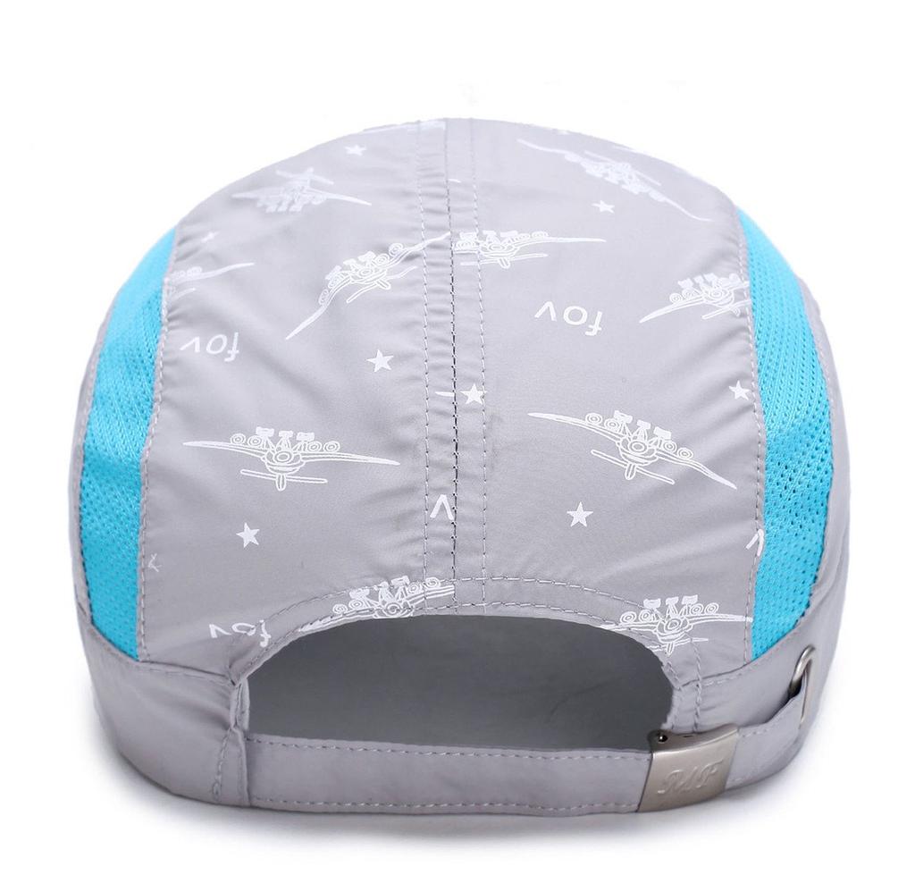 Cone Tail Summer Mesh UV for Boys and Girls Kids' Cap, Lightweight, Quick-Drying, Protection, Adjustable, Gray,