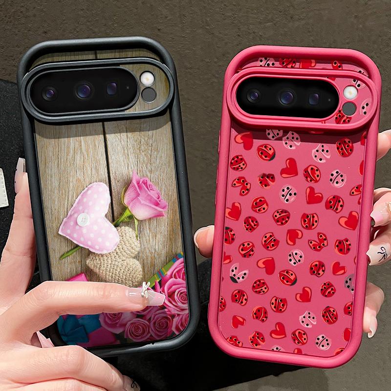 Gradient Rainbow Love Heart Case For Google Pixel 10 Pro XL Shockproof Bumper Soft Silicone Phone Back Cover For Pixel 9A 9 8 7 Pro 8A 7A