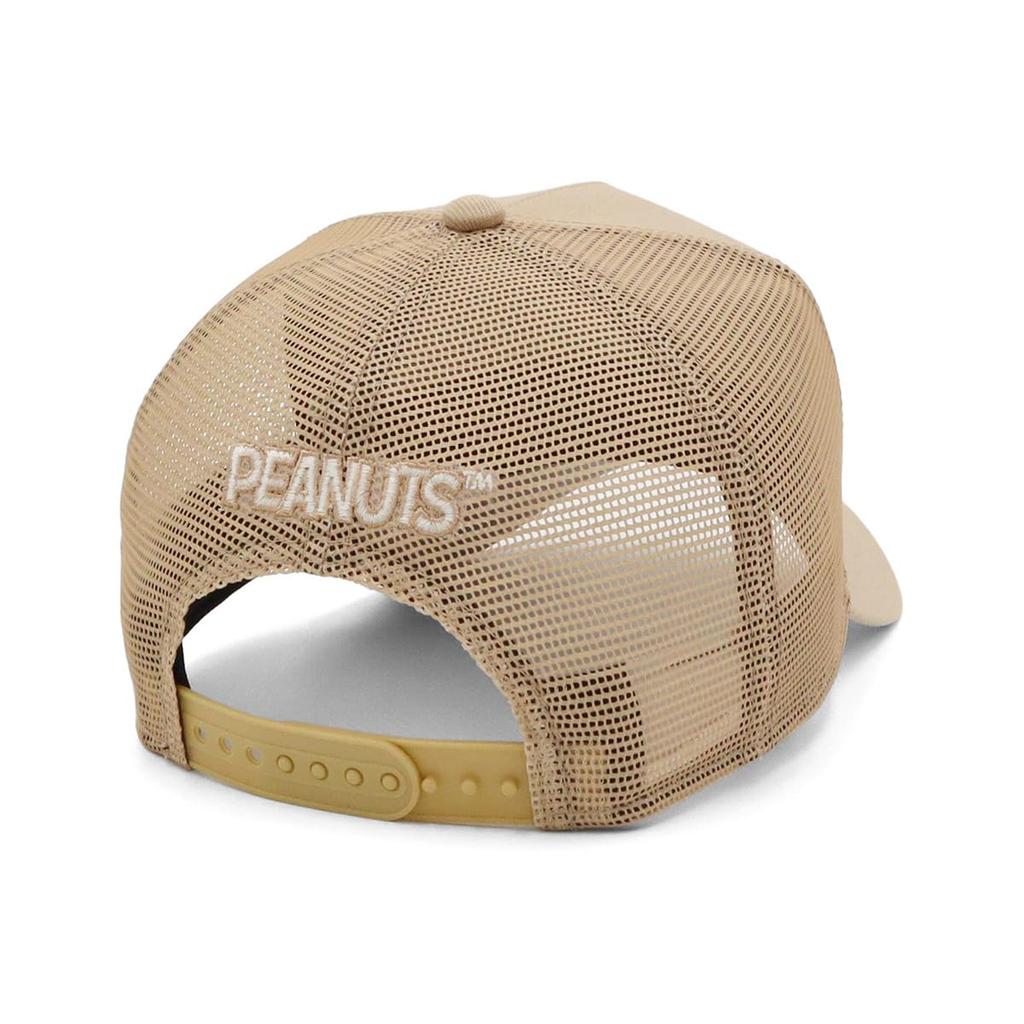 New Era 9FORTY Trucker Mesh Cap Camel Peanuts Snoopy ONSPOTZ and 9FORTY Stylish Streetwear Travel Sun Gift Idea A-Frame (14676942, NER36C4691), Beige,