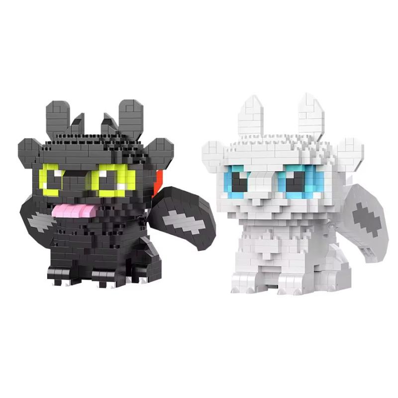 Mini Drago Nero Toothless Night Fury Mecha Blocchi da Assemblare Set Educativo Giocattolo Giocattolo per Bambini Regalo di Compleanno Halloween