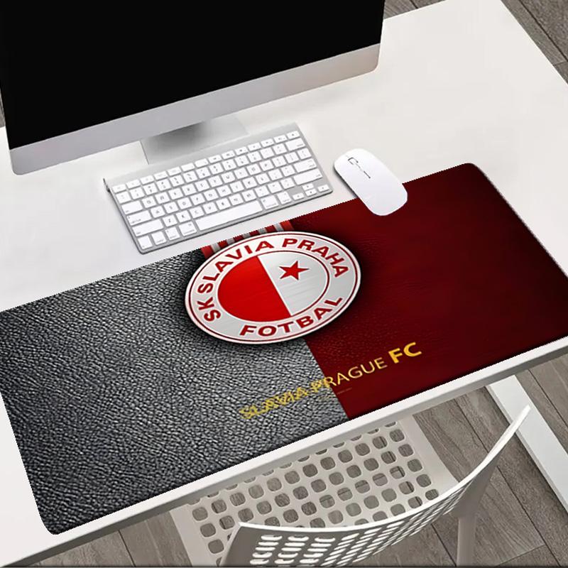 Red And White Prague Football Mouse pad Office Desk Mat, Gaming Mouse Pad Mousepad, keyboard pad,Heavy-Duty Non-Slip Rubber Backing, Gift