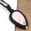 Macrame Pink Opal Thread Gemstone Handmade Jewelry 20-36''Ad Ethnic Necklace