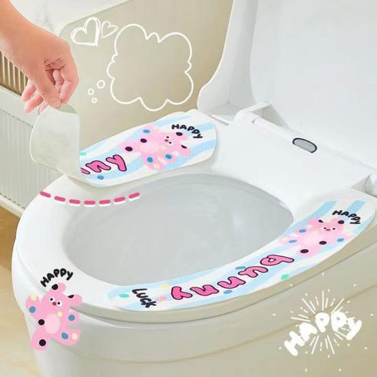 Toilet Seat Cartoon Pattern Non-Slip Waterproof Toilet Seat Pad Easy To Clean Reusable Hygienic Waterproof Toilet Seat Protector