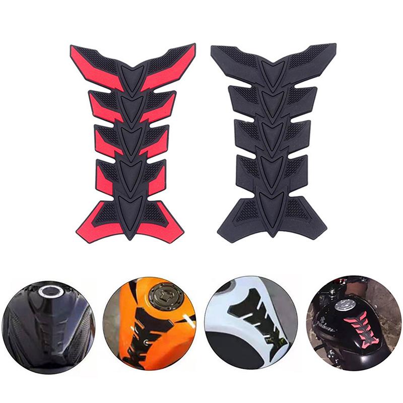 Motorcycle Oil Tank Stickers Car-styling 3D Carbon Fiber Motorcycle Tank Pad Tankpad Protector Sticker Fish Bone Style