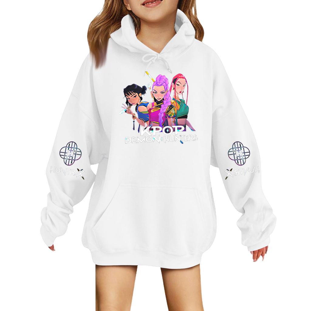 Kids Loose Long Sleeve Sweatshirts Blouse Causal Fashion Solid Color Pullover Hooded Sweatshirts Top With Pocket