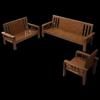 Miling Modern Chinese Solid Wood Sofa Set