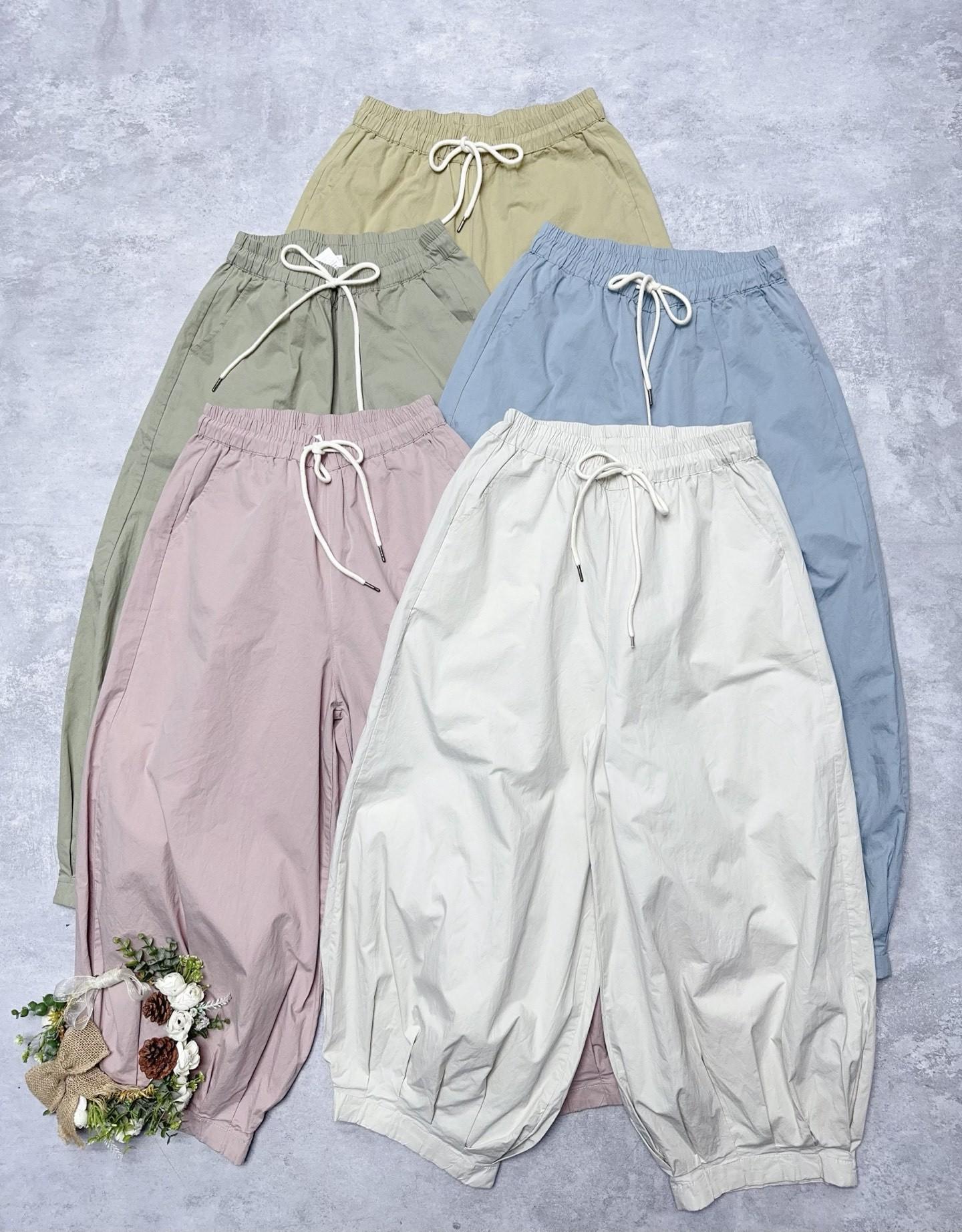 

Johnature Summer Casual Loose Pants Japanese Simple Versatile Thin Harem Women Pants One Size бежевий