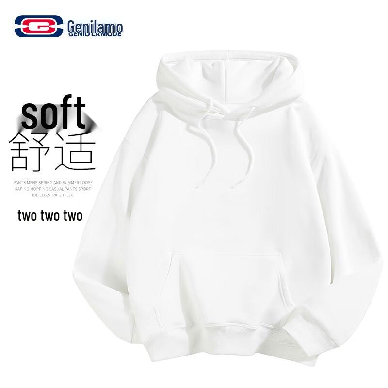 

GENIOLAMODE Men s Korean Style Solid Color Hooded Sweatshirt