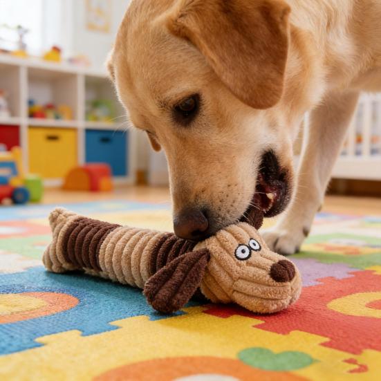 Plush Animal Dog Toy Interactive Squeaky Chew Toy Soft Stuffed Long Cow Elephant Tug-of-War Toy for Teething Boredom Relief