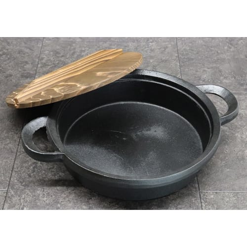 Asahi Cast Iron Gyoza Pot, 28cm (Gas/IH Compatible), Commercial Grade