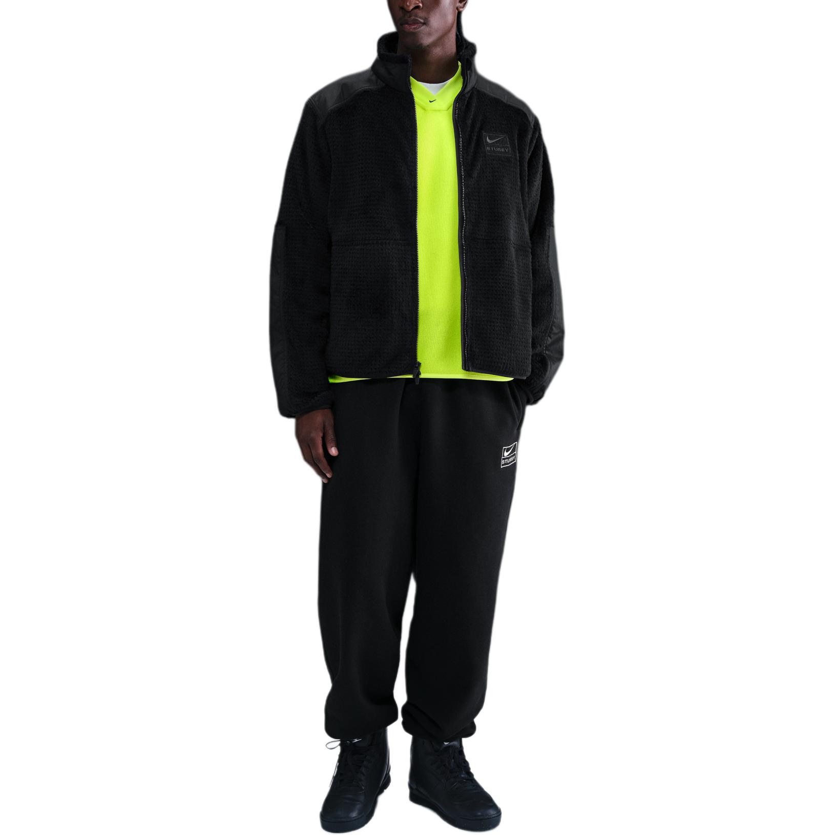 Nike X Stussy Fleece Lined Full Zip Color Block Long Sleeve Jacket Unisex Jacket HQ8525-010 S