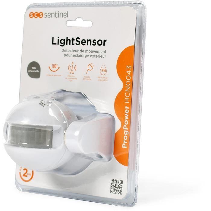 Outdoor Motion Detector - SCS SENTINEL - LightSensor White - Range 12m - Angle 180°