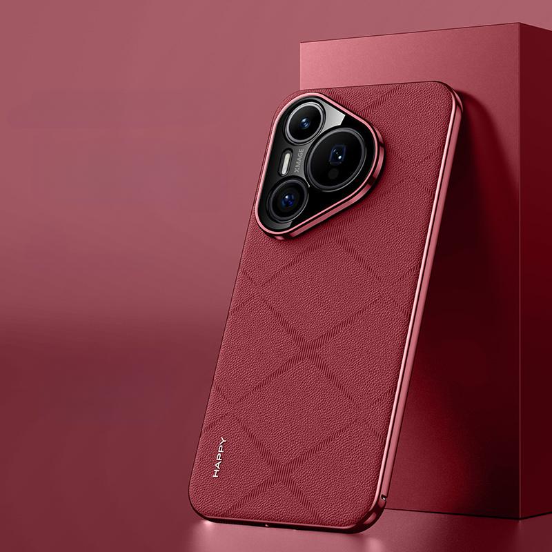 Luxuriöse Leder-Telefonhülle für Huawei Pura 70 Ultra, mit Kameraobjektivschutz, harte Rückseite für Huawei Pura 70 70 Pro