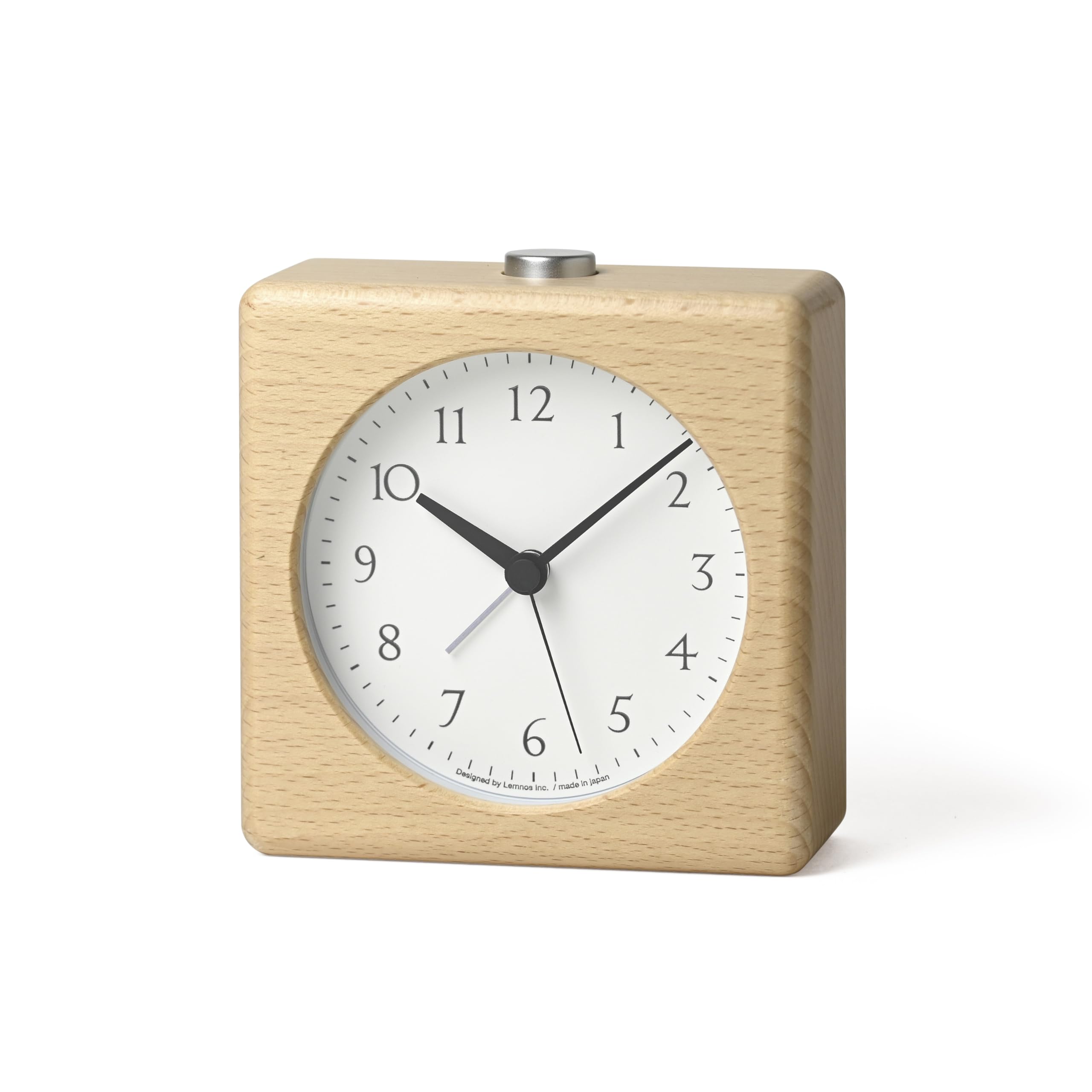 Lemnos Analog Alarm Natural Wood Canon NT Clock, Finish, JH23-11