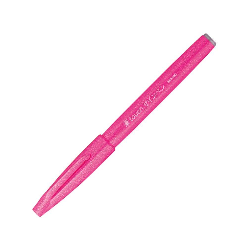 Pentel Fude Touch Sign Fine Pink Pen, Point, [1 Pen] SES15C-P