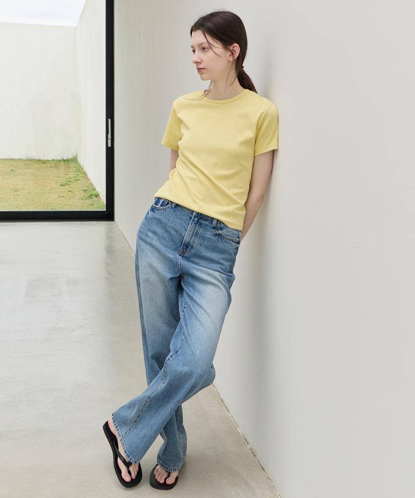 Leuba All-Day Cotton Rib T-Shirt - Pale Yellow