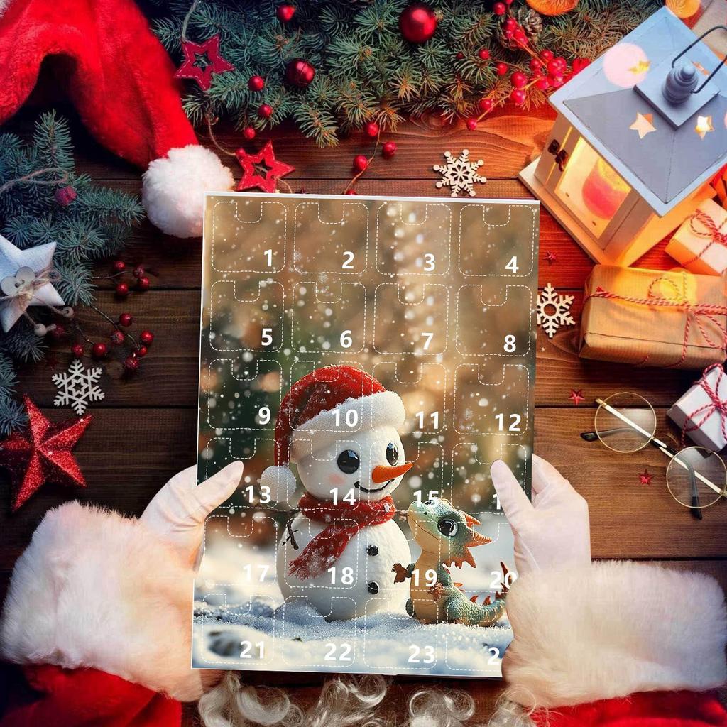 Christmas Countdown Blind Box, Cute Snowman Acrylic Pendant, Christmas Calendar Blind Box