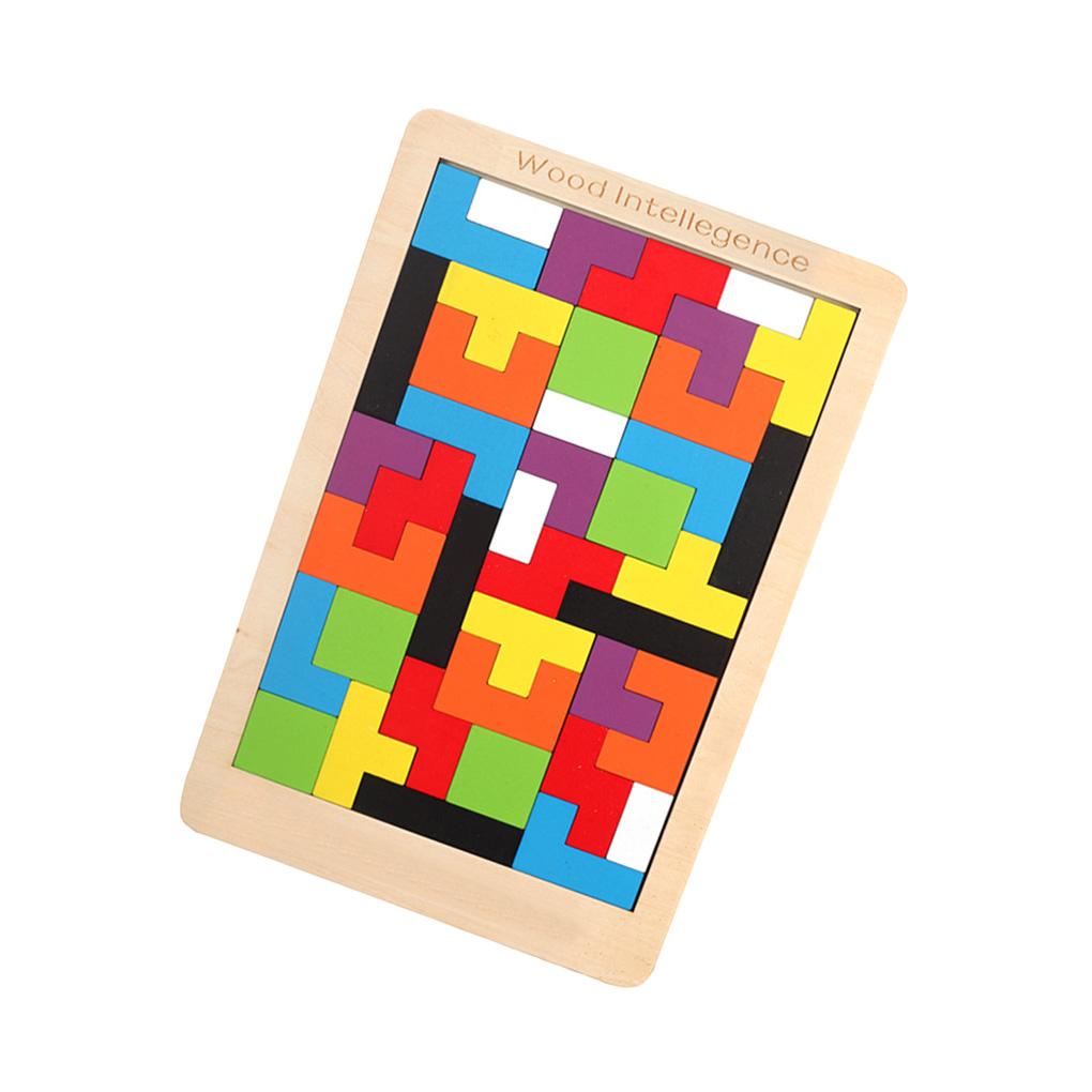 3D Wooden Block Toy Children Early Educational Sliding Block Board Game for 3-5-9 Years Old Kids