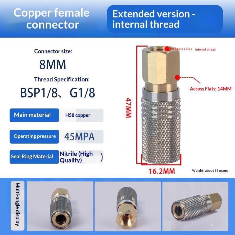 Luft HPA Soft Verlängert Luftbefüllung Schnellverschluss Adapterbuchse 1/8BSP(G1/8) 8mm Außengewinde Nippel Zubehör