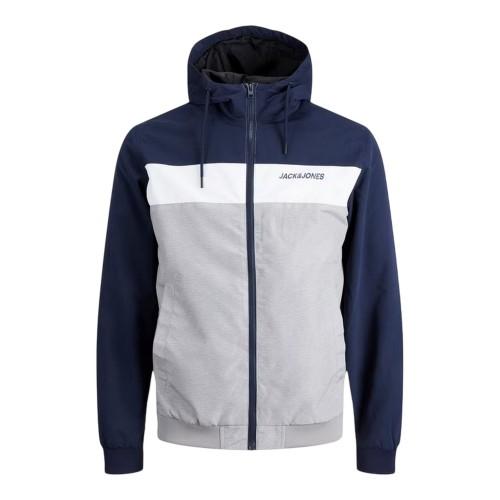 Jack And Jones Mens Colour Block Hooded Bomber Jacket