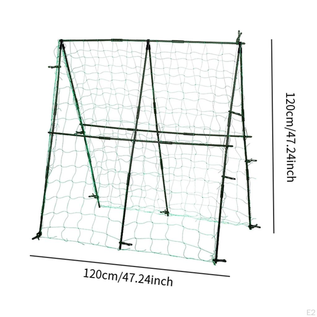 Cucumber Trellis A Frame Garden 47.24inchx47.24inch Metal Grow Support with Netting for