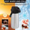 64oz/1.9L Coffee Carafe Push Type Thermos Kettle Stainless Steel Hot Coffee Pot Leak-proof Thermal Water Bottles for Home Travel