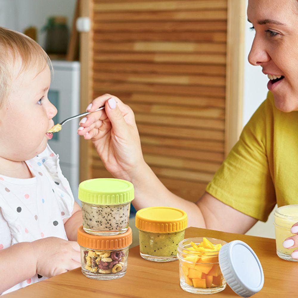 6pcs with Scale Baby Food Jar Reusable Salad Dressing Container Dipping Sauce Cup  Jam