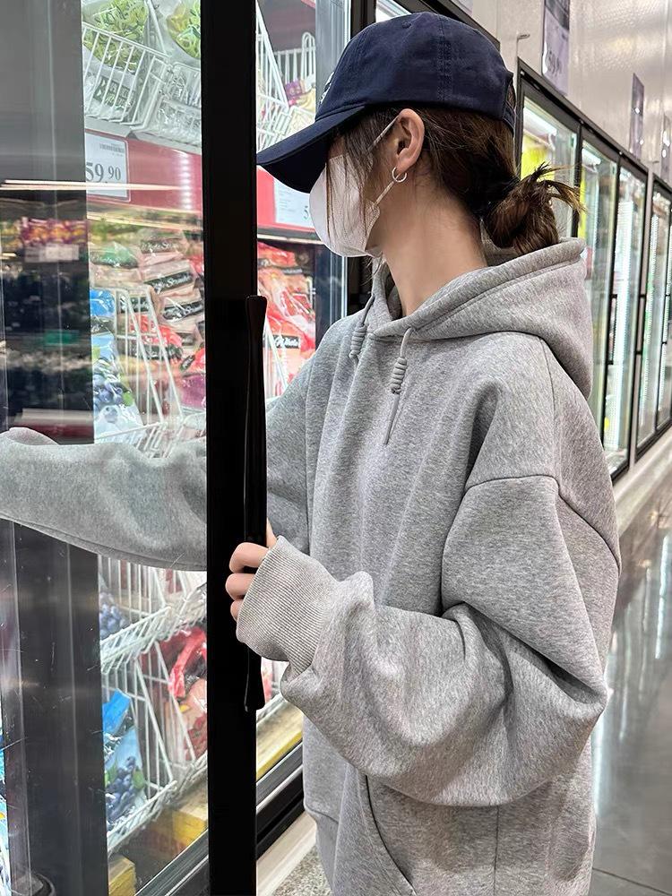 2024 Autumn/Winter Women's Trendy Cotton Hooded Pullover Sweatshirt: Comfortable, Printed, Loose Fit Jacket Top