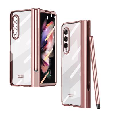 Folding Design Plating Clear Shell Case For Samsung Galaxy Z Fold 3 Fold2 Fold3 Fold 2 5g Non -Slip Protection Protector Film