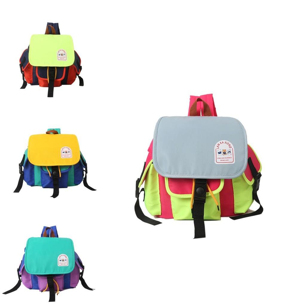 Fashionable Contrasting Color Canvas Backpacks For Boys And Girls Daily Outings