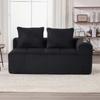 Cozy Corduroy Two-Seater Sofa – No Assembly, Soft Back Cushions, Side Storage Pocket for Remote Control and Phone, Cup Holder – Neat and Aesthetic.