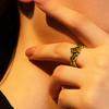 Black Gold Contemporary Vintage Ring For Women Adjustable Size With Style Geometric