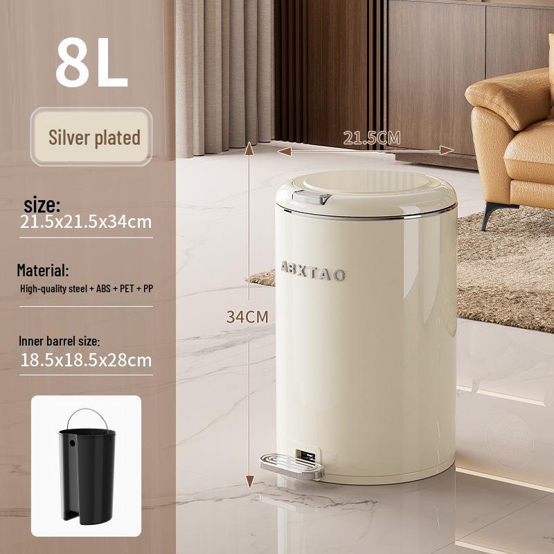 

Luxury Stainless Steel Trash Can with Double Open Lid and Foot Pedal for Home