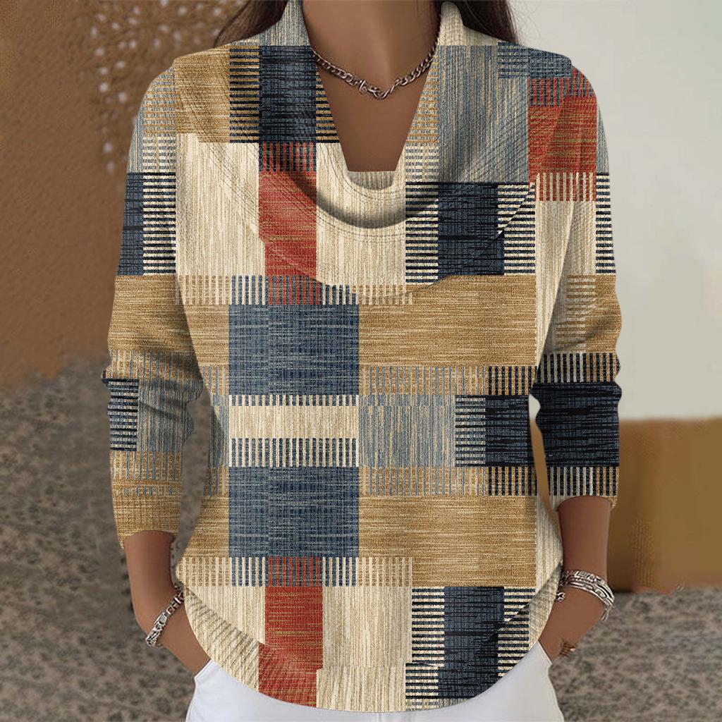 Dam Casual Och Moderiktig Rundhals Långärmad Tryckt Topp Tröja