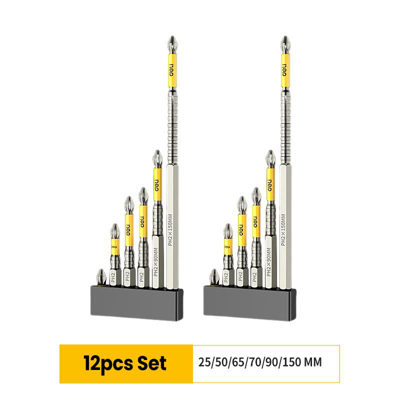 6/12 Pack Magnetic Screwdriver Bits Non-slip Shockproof Phillips Impact Bits Hex Shank Alloy Steel Bits Suitable for Power Tools