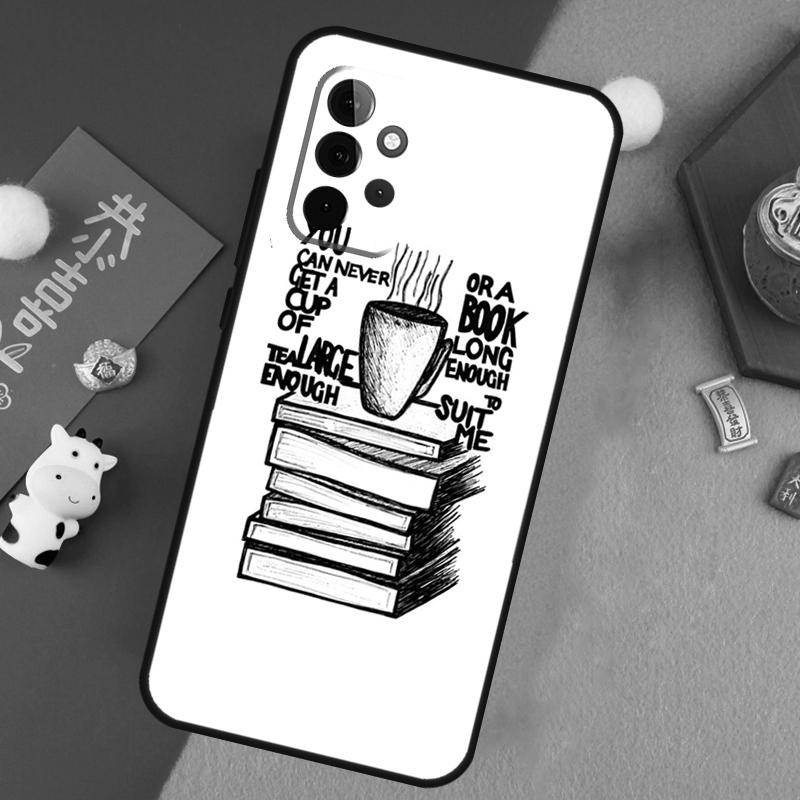 Books And Coffee Case For Samsung Galaxy A16 A26 A36 A56 A15 A35 A55 A14 A34 A54 A12 A32 A52 A13 A33 A53 A17