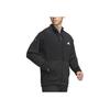 Adidas Solid Color Brand Logo Stand Collar Jacket Men Jacket Black HY0974