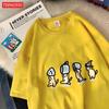 Quattro Gatti Piccoli Che Tengono Pescecotone Magliette da Donna Stampe Cartoni Animati T-Shirt Morbide Girocollo Larghi Manica Corta Top Vestiti Estivi