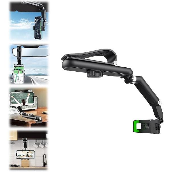 

Вращающийся телескопический автомобильный держатель для телефона - 2024 Новый многофункциональный универсальный держатель для мобильного телефона с вращением на 360 градусов на солнцезащитный козырек, универсальное автомобильное зеркало заднего вида зелён