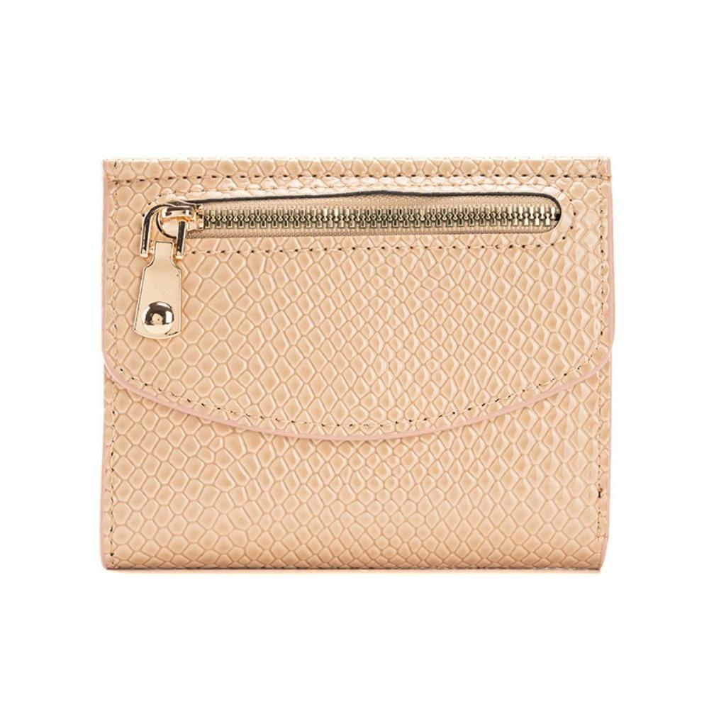 Mode Neue Damen Geldbörse Mode Dreifach Kurze Geldbörse PU Leder Einfarbig Reißverschluss Münzfach Tragbar Dünner Kartenhalter