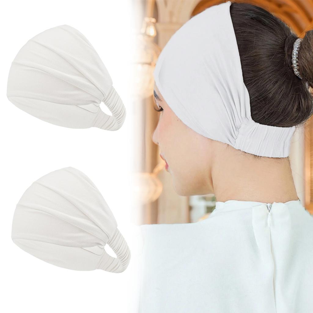 Solid Hairband Wide Hair Bands Elastic Headband Scarf For Muslim Woman Hair Hoop Headwrap Hairstyles Fashion Hair Bandana