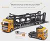 Alloy Double-Decker Semi-Trailer Pull-Back Toy Truck with Flatbed Trailer