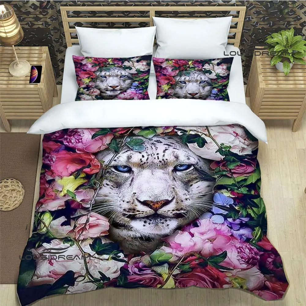 3D Tiger Digital Printing Bedding Set Duvet Cover Pillowcase Deluxe Set Fashion Design Three-Piece Set
