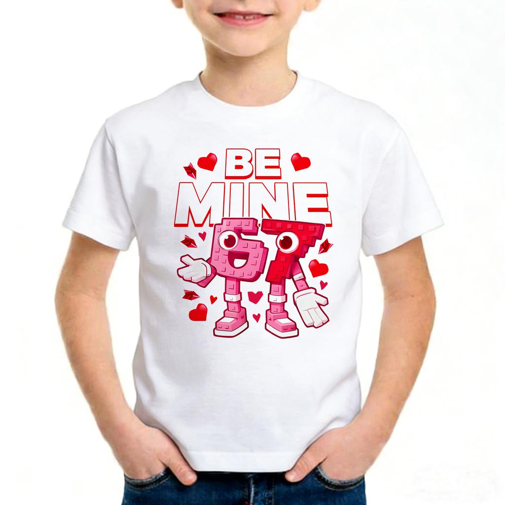 Unisex Six Seven Italian Brainrot 67 Nummern Grafikdruck T-Shirt Junge/Mädchen Sommer Kurzarm Kinder Bequemes T-Shirt Oberteil.