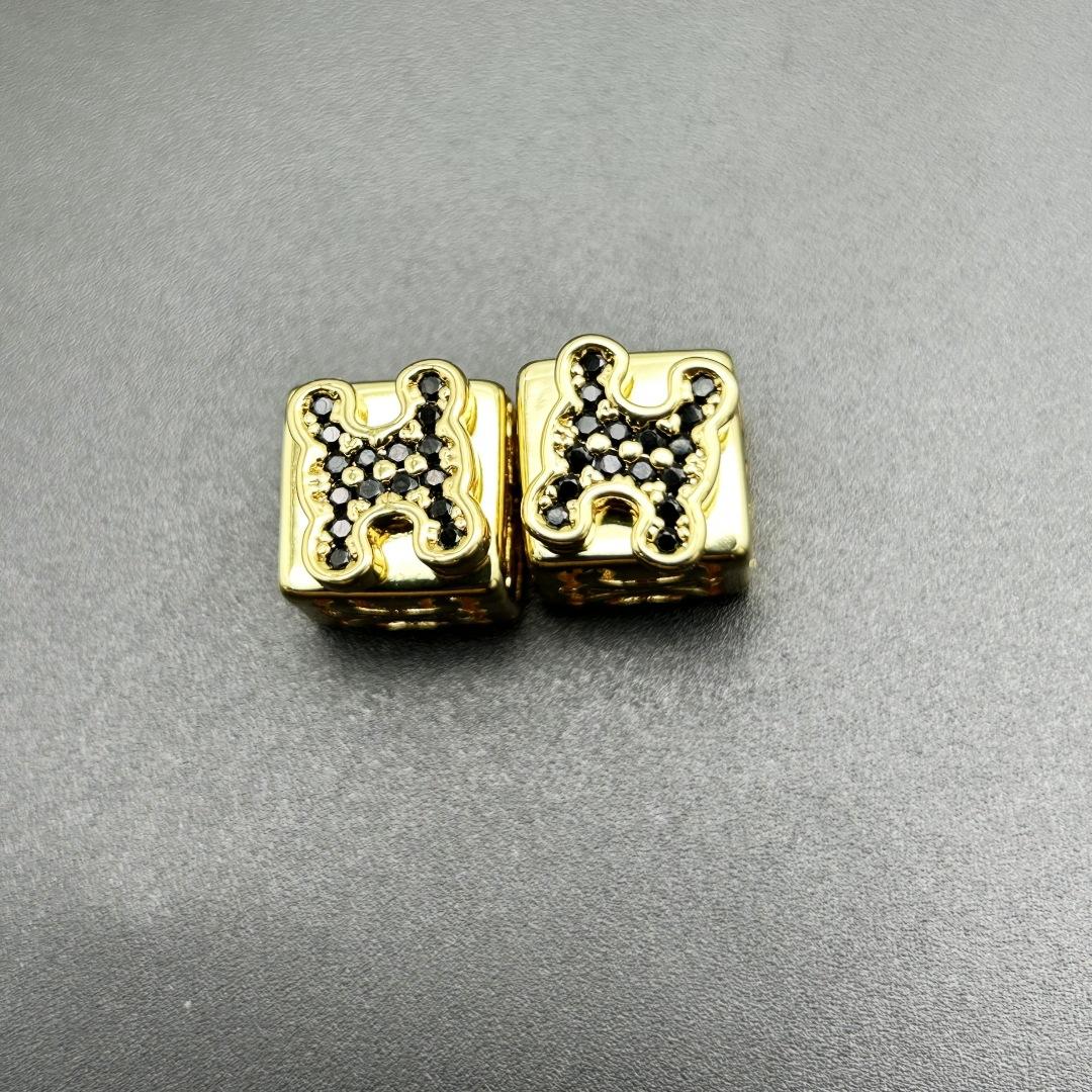Celi Arc De Triomphe Heavy Industry Front And Rear Light Luxury Niche High-End Silver Needle Brass Electroplated Real Gold Stud Earrings Crystal