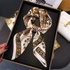 Bufanda Para Mujer PrimaveraVerano Bufanda Cuadrada de Seda Artificial Para Mujer Banda Decorativa Pañuelo Estampado Diadema de Lujo Hiyab